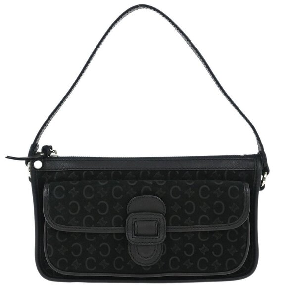 Celine Black Suede Leather C Macadam Handbag CE00/15 186968 - Picture 1 of 9